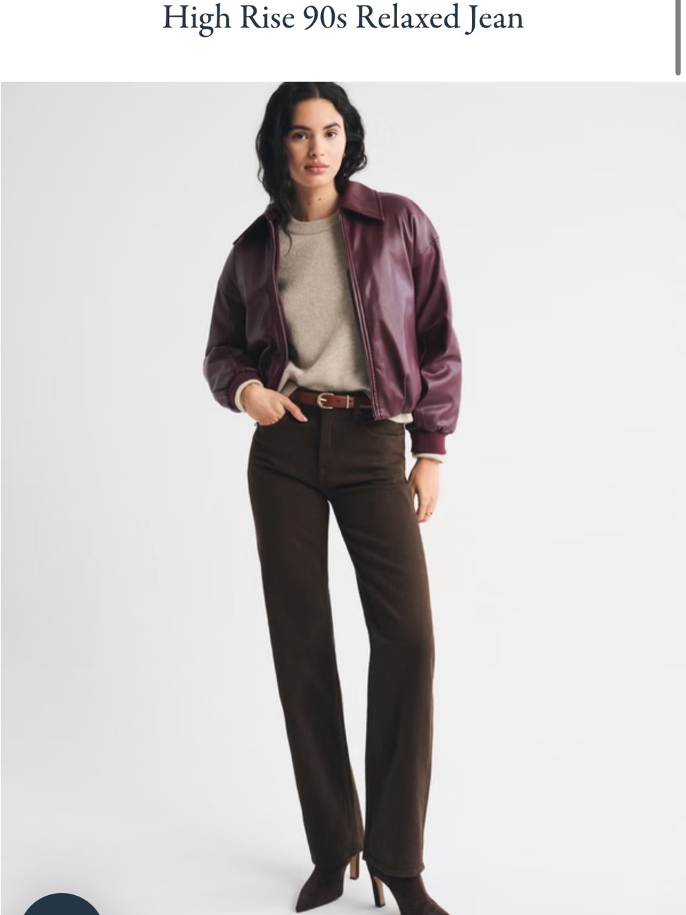Abercrombie & Fitch High-Rise Relaxed Jeans in Dark Brown